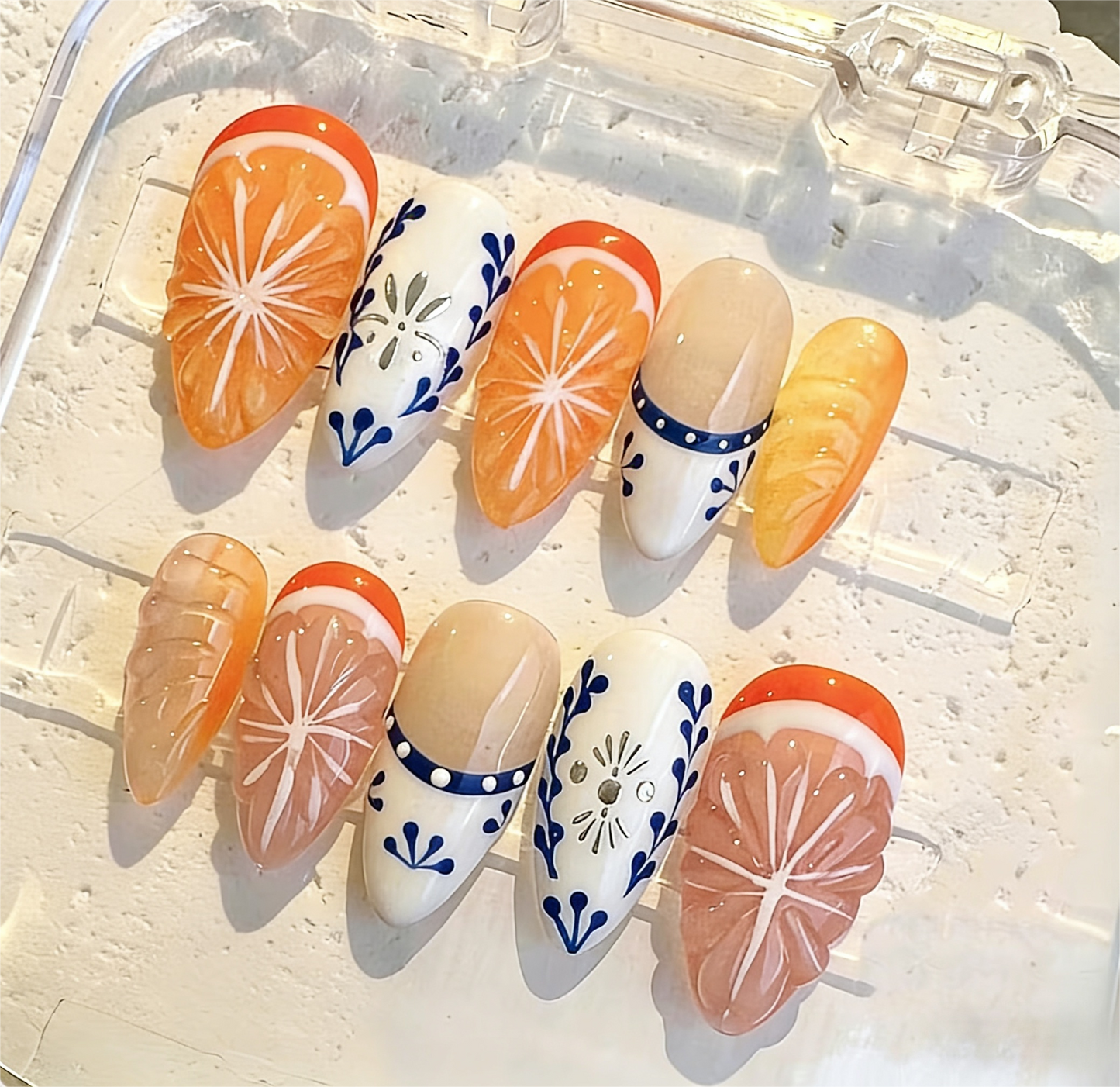 A1006 Fruit Slice Nails - Handmade Press-On Nails